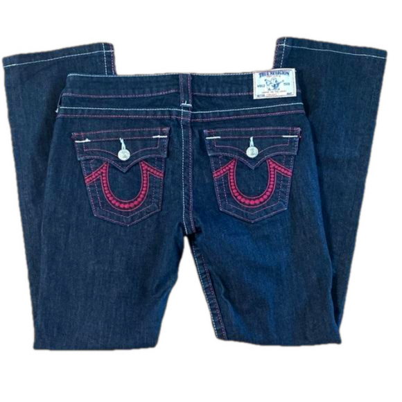 True Religion Denim - NWOT True religion straight leg pink strict dark wash jeans size 30